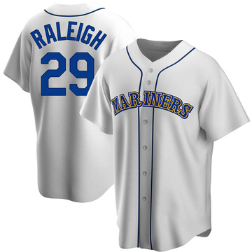 Cal Raleigh Men's Nike White Seattle Mariners Home Replica Custom Jersey Size: Medium