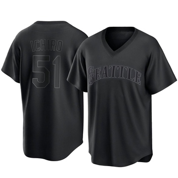 Men's Miami Marlins #51 Ichiro Suzuki Black Jersey on sale,for  Cheap,wholesale from China