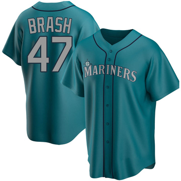 Big & Tall Men's Matt Brash Seattle Mariners Replica Gray Road Jersey