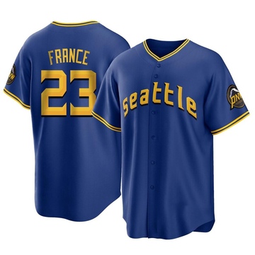 SEATTLE MARINERS- TY FRANCE AUTOGRAPH AQUA REPLICA #23 NIKE JERSEY