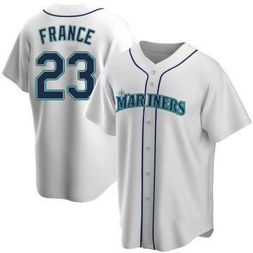 SEATTLE MARINERS- TY FRANCE AUTOGRAPH AQUA REPLICA #23 NIKE JERSEY JSA  AI81972